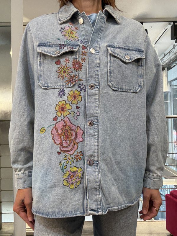 Giacca Denim Fiori